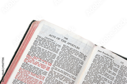 bible open to acts of apostles