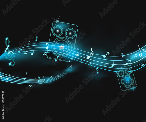 musical illustration with neon lights