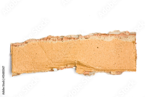 piece of cardboard on white background photo