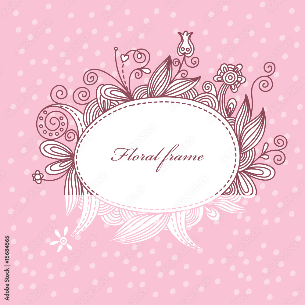 romantic floral frame with place for your text