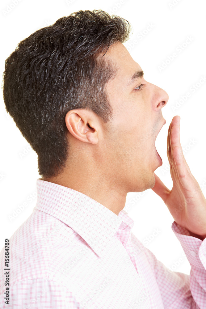 Fototapeta premium Mann gähnt