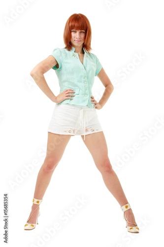 woman in shorts