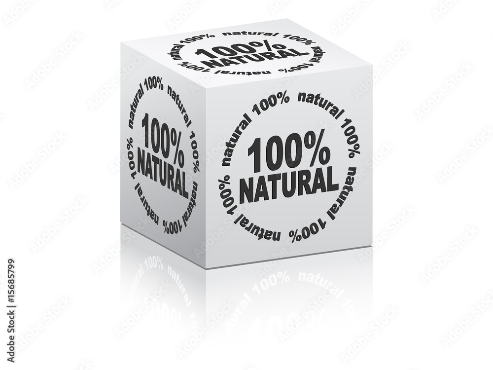 white box 100% natural vector illustration white box 100% natural vector illustration
