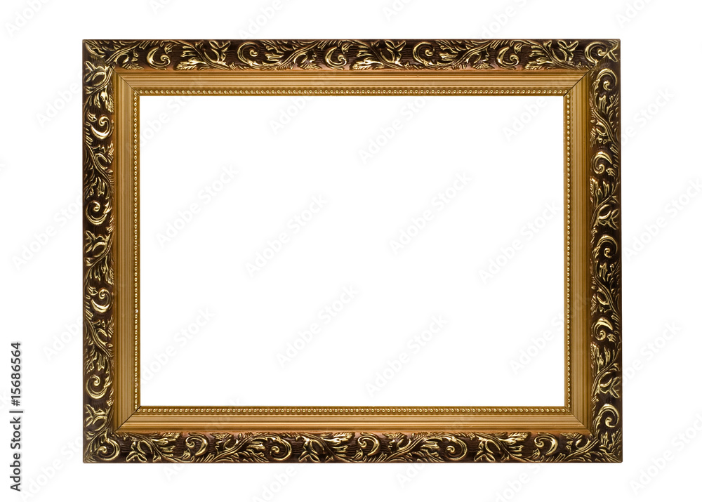 Horizontal golden Frame for picture or portrait Horizontal golden Frame for picture or portrait