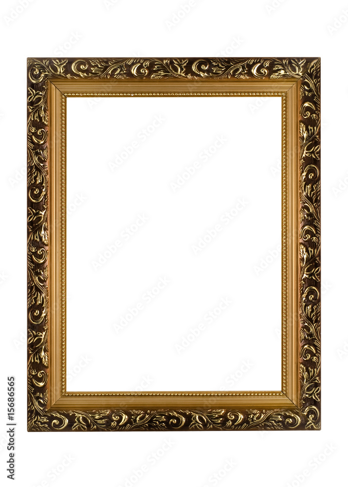 Empty golden Frame for picture or portrait Empty golden Frame for picture or portrait