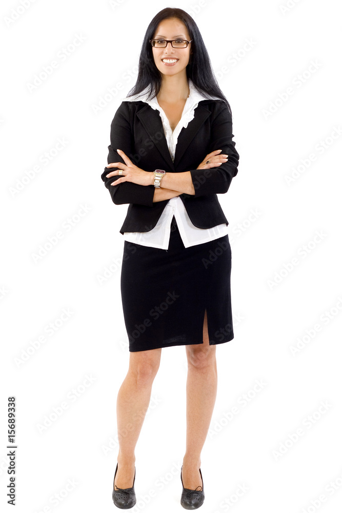 attractive businesswoman standing on a white background attractive businesswoman standing on a white background