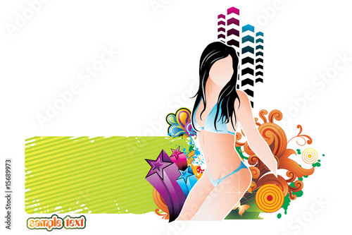mujer modelo en vector