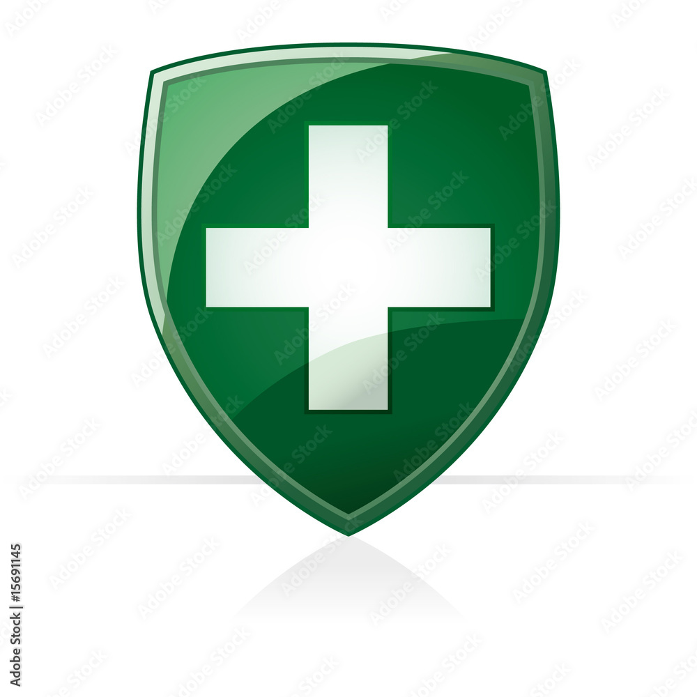 Obraz premium erste hilfe wappen grün