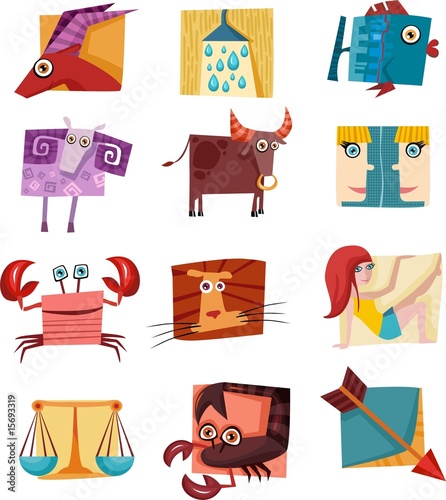 vector signs of zodiak