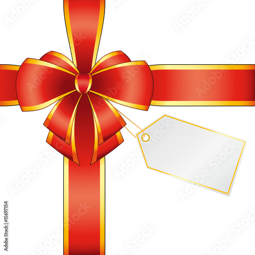 Emballage cadeau noeud rouge avec carte