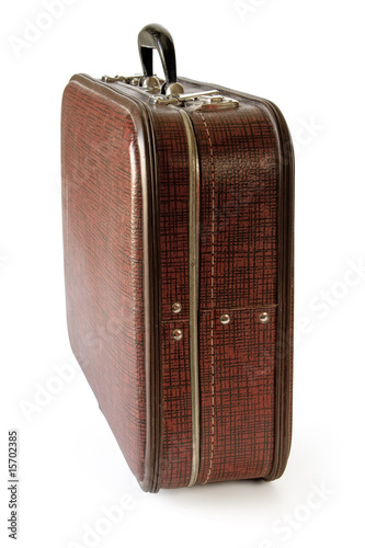 Vintage suitcase isolated on white