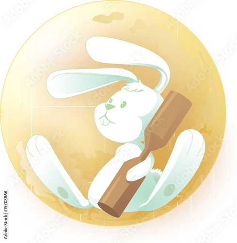 rabbit and moon