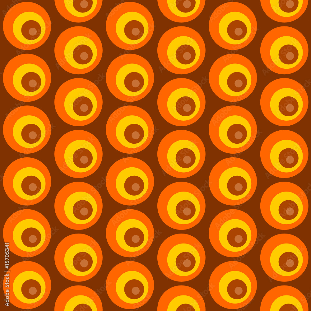 retro-muster kreise braun-orange-gelb