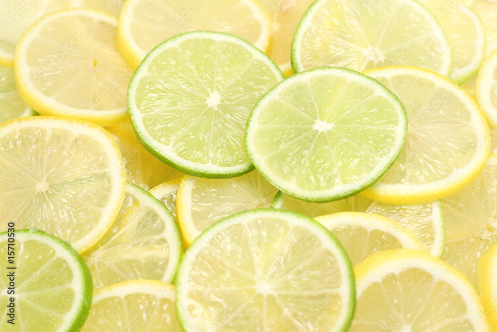Lemon and lime slices