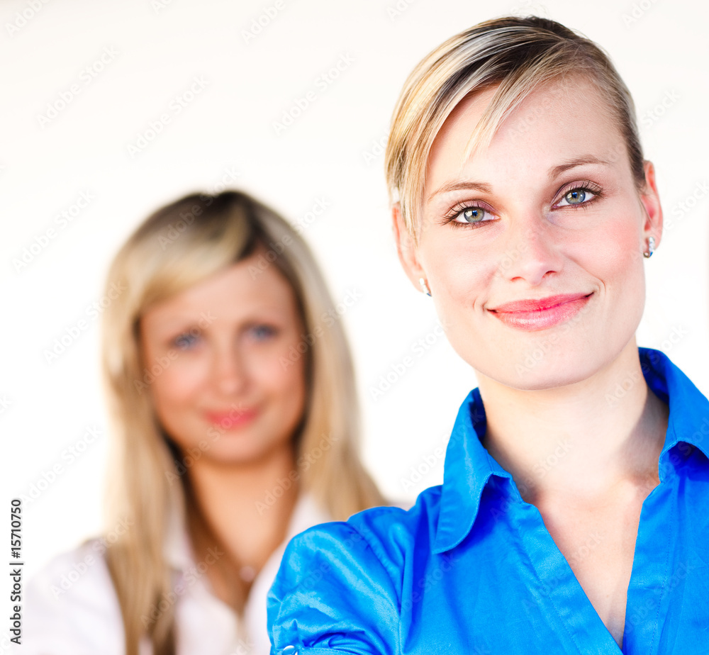 Portrait of two beautiful blonde businesswomen Portrait of two beautiful blonde businesswomen