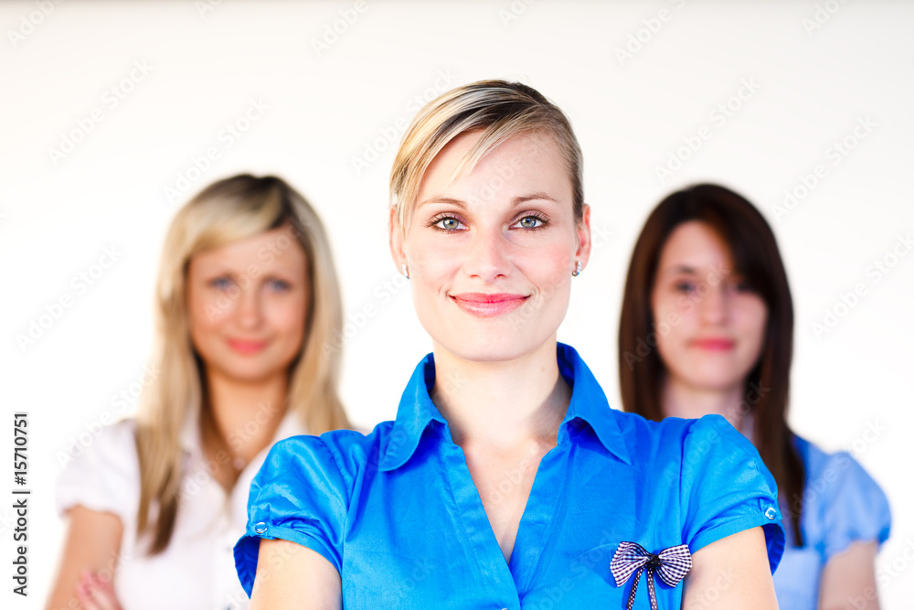 Confident businesswomen smiling at the camera Confident businesswomen smiling at the camera