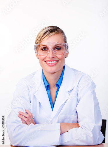 Portrait of a female scientist looking at the camera