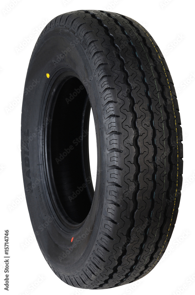 Vehicle tire. Clipping path.