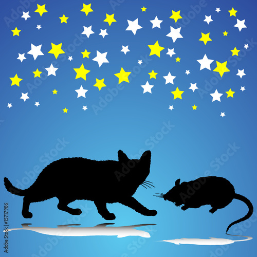 cat and mouse illustration