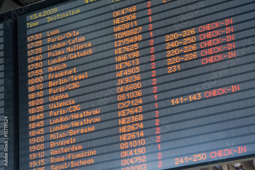 Photography Departure arrival board airport