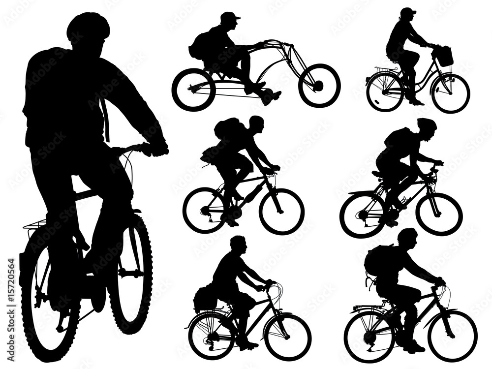 Naklejka premium Cycling people