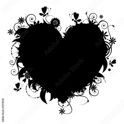 Floral heart shape for your design