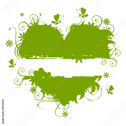 Floral heart shape for your design