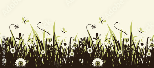 Summer meadow beautiful, seamless background