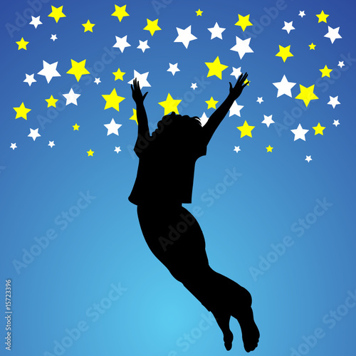 jump woman illustration