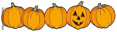 Line of pumpkins