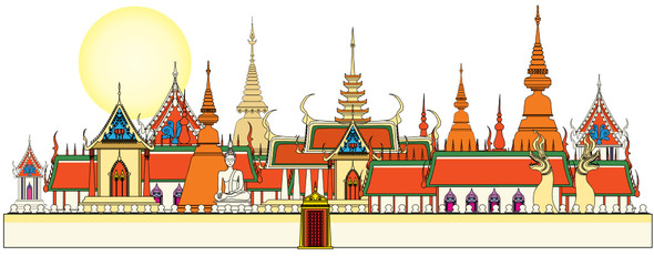 Poster Art Studio Königspalast in Bangkok bei Tag  © Isaxar