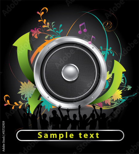 Music illustration with audio speaker series