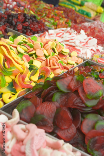 candy display at a marketplace