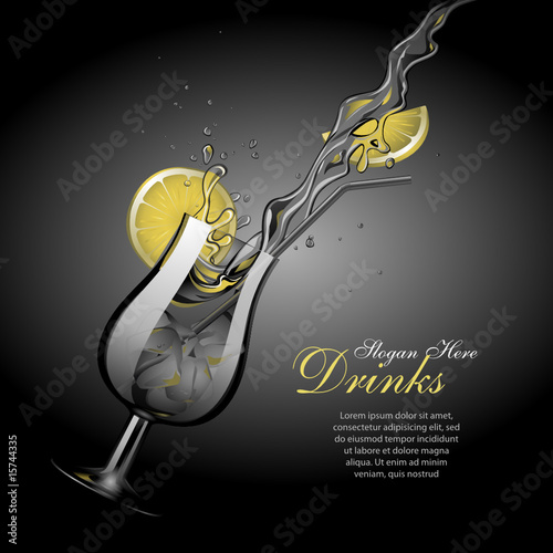 Vector cocktail template with copy space 2