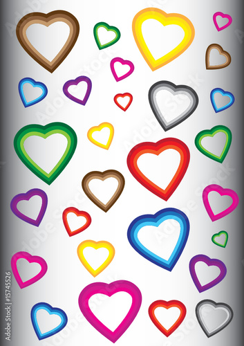Background with colorful hearts