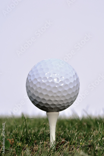 Golf Ball on White Tee