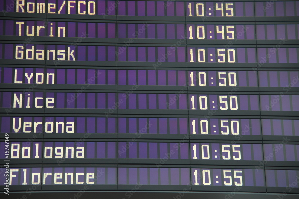 Obraz premium Flughafen Anzeigetafel