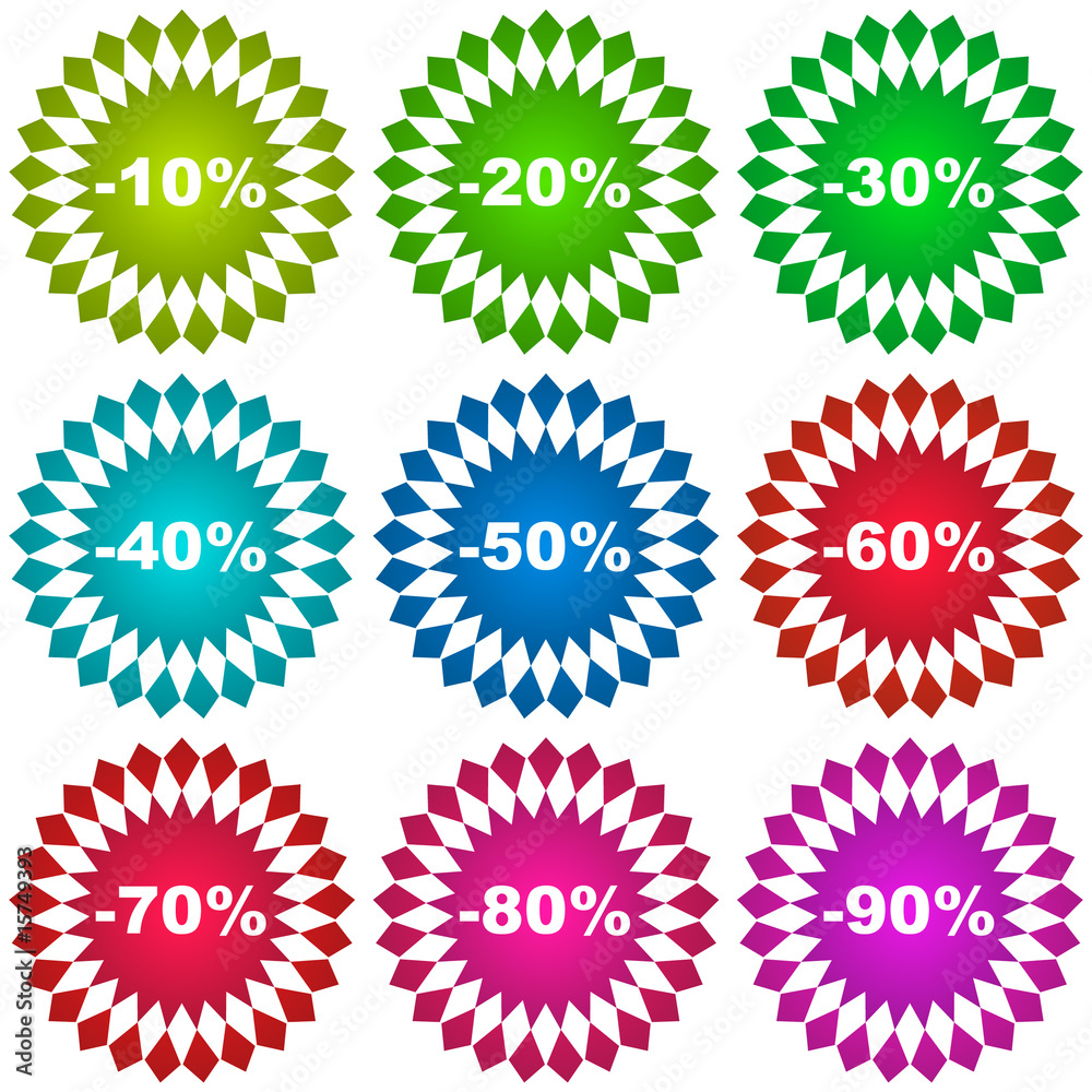 Fototapeta premium Discount label tamplates with different percentages