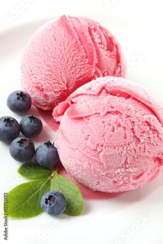 sorbet and blueberry