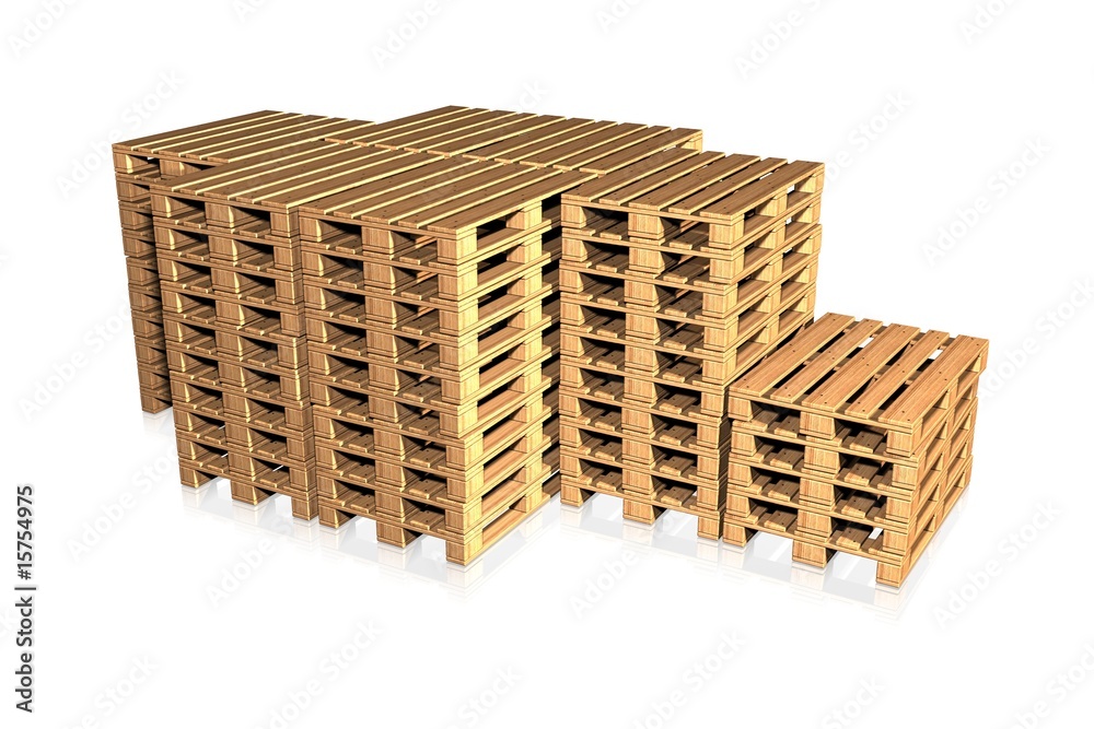 Stapel von Europaletten - Logistik Stapel von Europaletten - Logistik