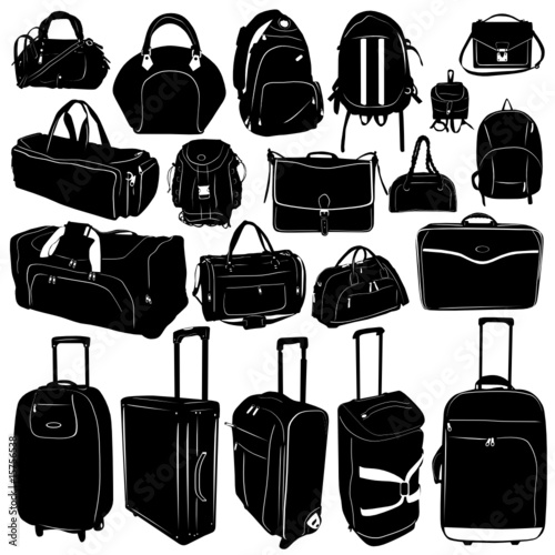 travel suitcase and bag vector