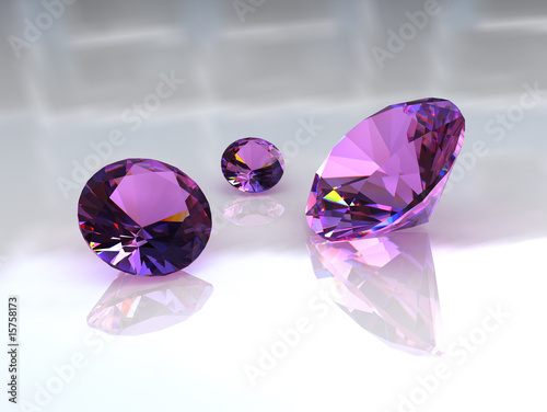 Three gorgeous amethyst gems