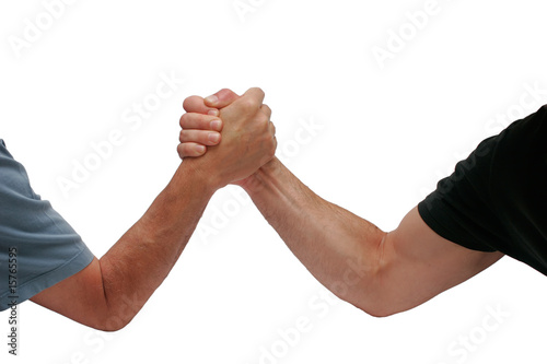 two hands men wrestling