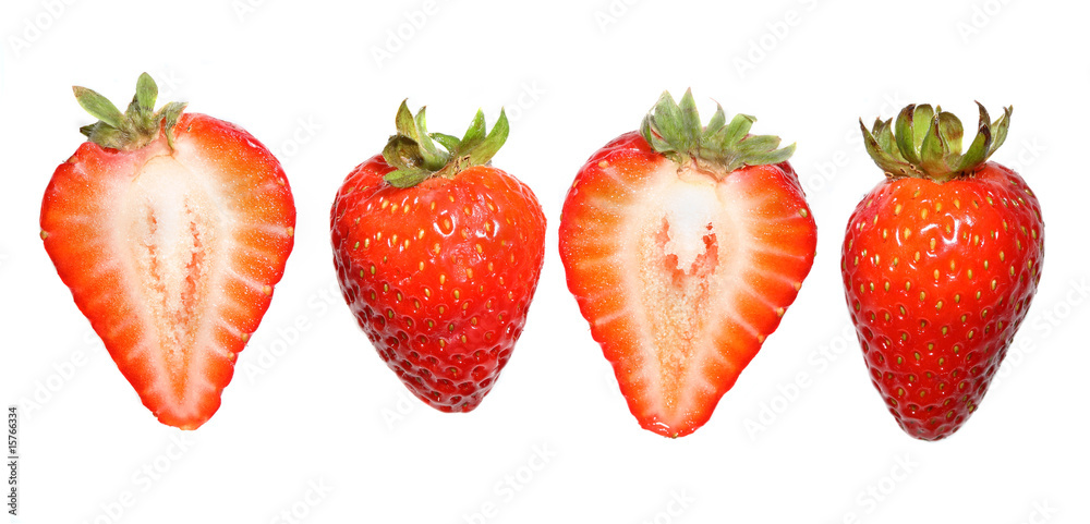 Strawberries - cut and whole Strawberries - cut and whole