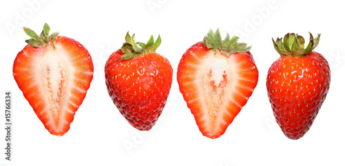 Fototapeta Naklejka Na Ścianę i Meble -  Strawberries - cut and whole
