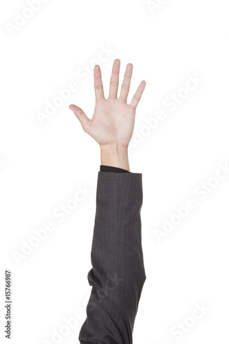 businessman - raised hand