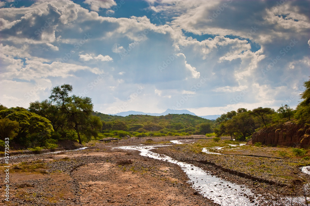 Landscape of a dry river