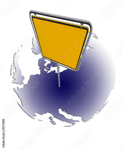 Europa mit Ortschild