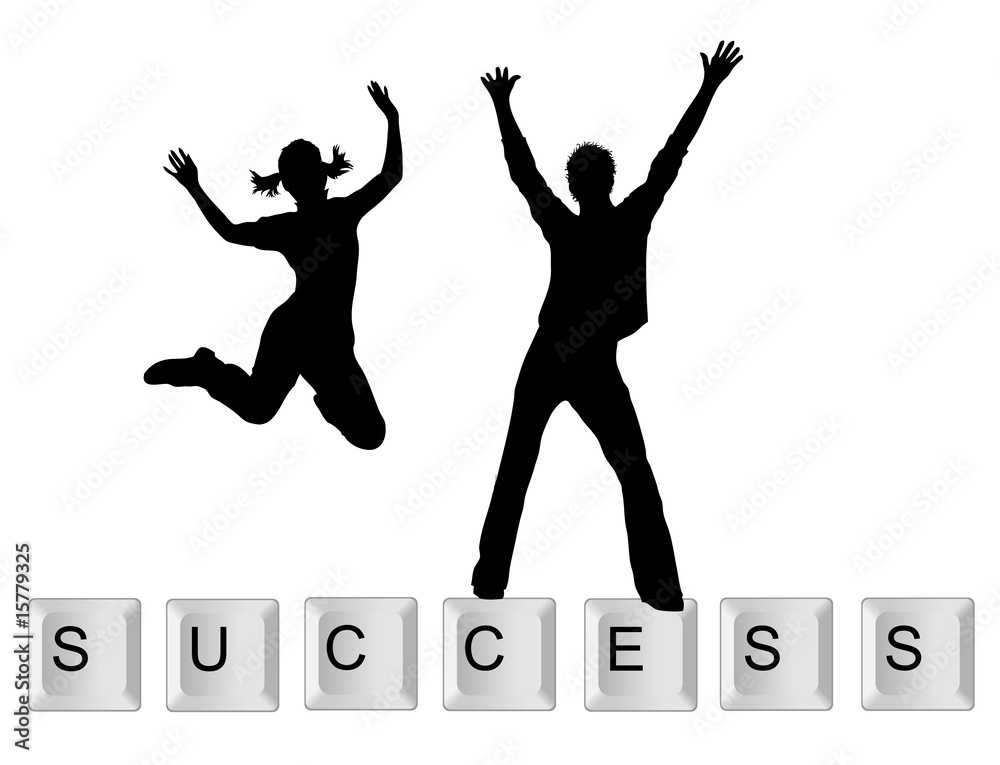 illustration of a key background success with people