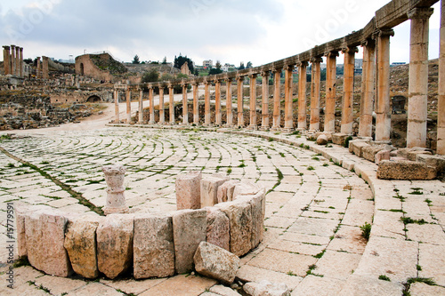 antikes Forum mit Säulen in Gerasa, Jordanien